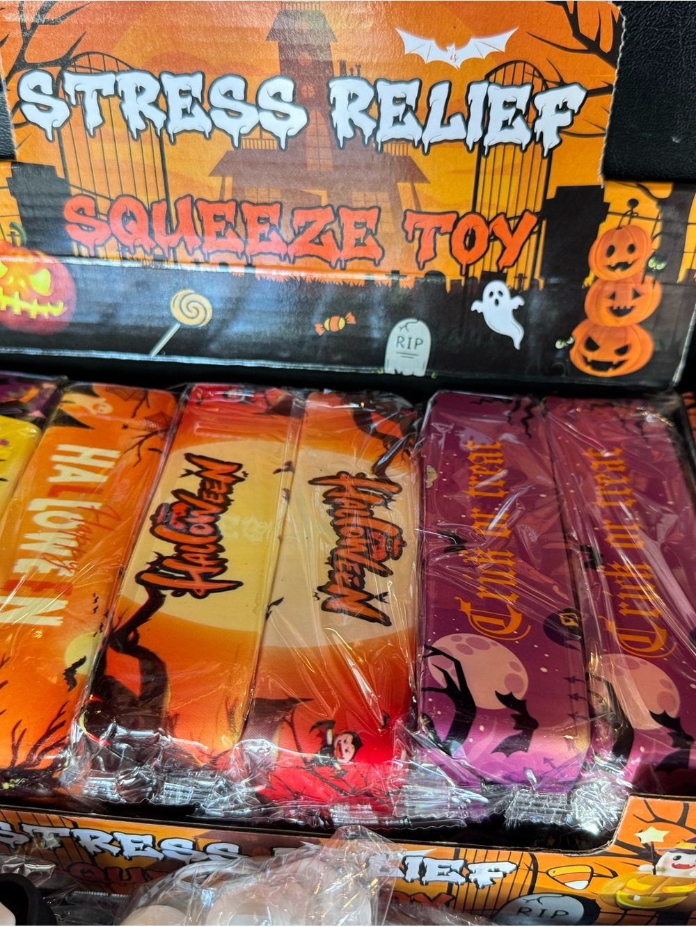 Halloween Stress Relief Squeeze Toy - Orange, Red, Purple